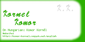 kornel komor business card