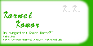 kornel komor business card